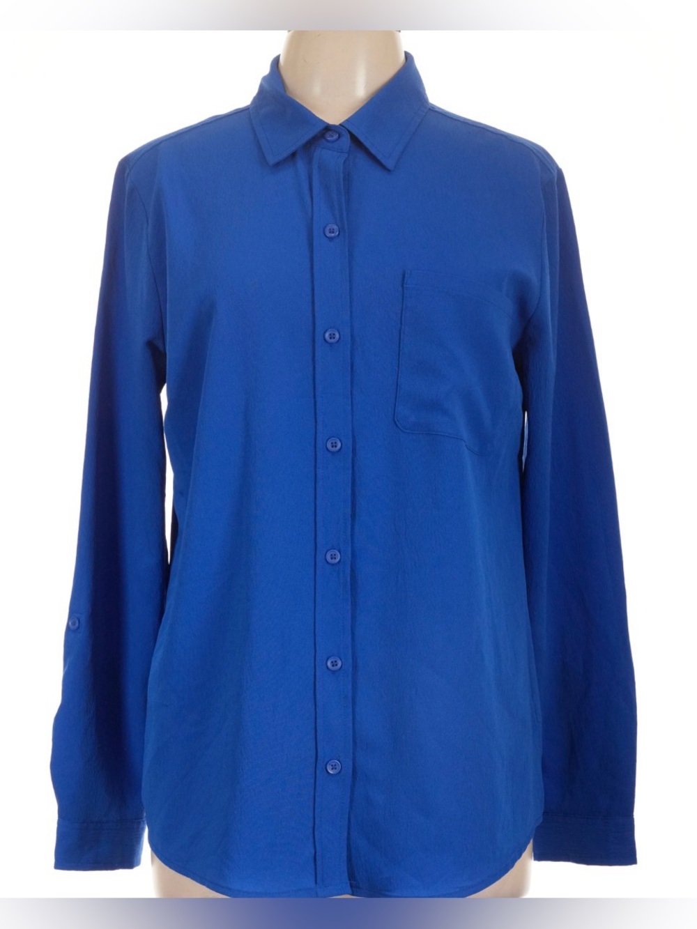 Woman’s Time & Tru Roll Cuff Royal Blue Shirt